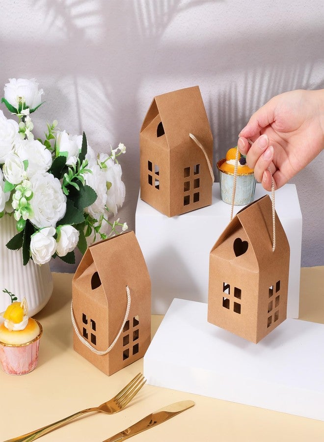 Dimeho 60pcs House Shaped Gift Boxes 5.1 × 3.1 × 3.1" Paper Candy Box Cardboard Treat Boxes Gift & Favor Box Cardboard Treat Bags for Wedding Christmas Baby Shower Birthday Party Treats Decoration - Image 3